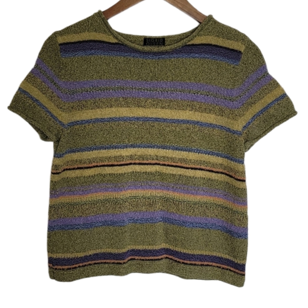 Sigrid Olsen SPORT Short Sleeve Striped To…